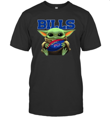 Baby Yoda Loves The Buffalo Bills Star Wars Baby Yoda Hugs Bills NFL Mens T-Shirt Mens T-Shirt - VeigarTee