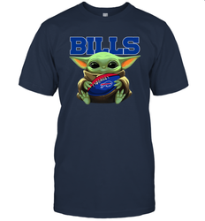 Baby Yoda Loves The Buffalo Bills Star Wars Baby Yoda Hugs Bills NFL Mens T-Shirt
