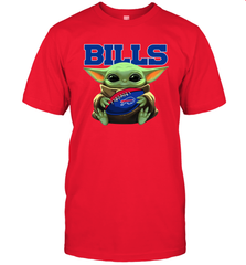 Baby Yoda Loves The Buffalo Bills Star Wars Baby Yoda Hugs Bills NFL Mens T-Shirt Mens T-Shirt - VeigarTee