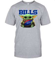 Baby Yoda Loves The Buffalo Bills Star Wars Baby Yoda Hugs Bills NFL Mens T-Shirt Mens T-Shirt - VeigarTee