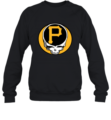 Pittsburgh Pirates Grateful Dead Steal Your Face Baseball Adult Sweatshirt Adult Sweatshirt / Black / S Adult Sweatshirt - VeigarTee