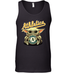Baby Yoda Hugs Loves The Oakland Athletics Baseball Mens Tank Top Mens Tank Top - VeigarTee