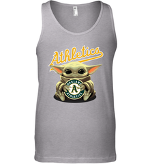 Baby Yoda Hugs Loves The Oakland Athletics Baseball Mens Tank Top Mens Tank Top - VeigarTee