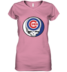 Chicago Cubs Grateful Dead Steal Your Face Baseball Womens V-Neck T-Shirt Womens V-Neck T-Shirt - VeigarTee