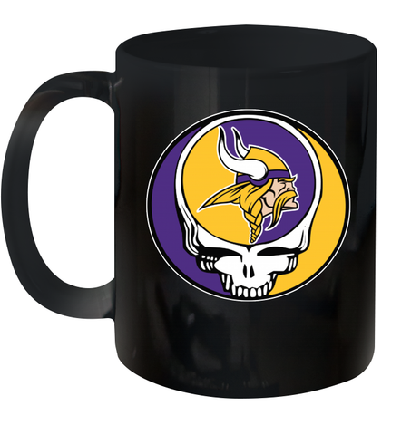 Minnesota Vikings Grateful Dead Steal Your Face NFL Football Ceramic Mug 11oz Ceramic Mug 11oz / Black / 11oz Ceramic Mug 11oz - VeigarTee