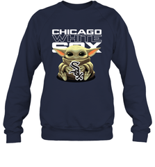 Baby Yoda Hugs Loves The Chicago White Sox Baseball Adult Sweatshirt Adult Sweatshirt - VeigarTee