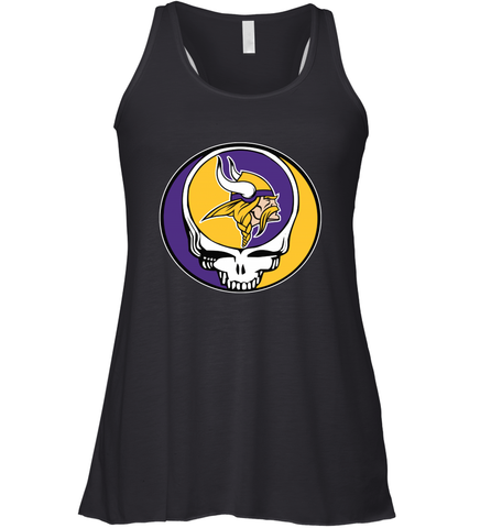 Minnesota Vikings Grateful Dead Steal Your Face NFL Football Womens Racerback Tank Top Womens Racerback Tank Top / Black / XS Womens Racerback Tank Top - VeigarTee
