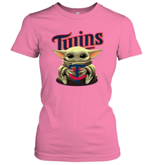 Baby Yoda Hugs Loves The Minnesota Twins Baseball Womens T-Shirt Womens T-Shirt - VeigarTee