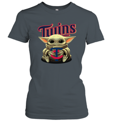 Baby Yoda Hugs Loves The Minnesota Twins Baseball Womens T-Shirt Womens T-Shirt - VeigarTee
