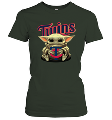 Baby Yoda Hugs Loves The Minnesota Twins Baseball Womens T-Shirt Womens T-Shirt - VeigarTee