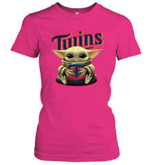 Baby Yoda Hugs Loves The Minnesota Twins Baseball Womens T-Shirt Womens T-Shirt - VeigarTee