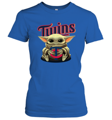 Baby Yoda Hugs Loves The Minnesota Twins Baseball Womens T-Shirt Womens T-Shirt - VeigarTee