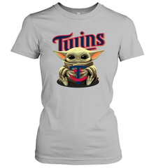 Baby Yoda Hugs Loves The Minnesota Twins Baseball Womens T-Shirt Womens T-Shirt - VeigarTee