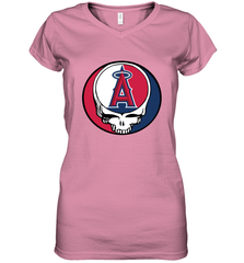 Los Angeles Angels Grateful Dead Steal Your Face Baseball Womens V-Neck T-Shirt Womens V-Neck T-Shirt - VeigarTee