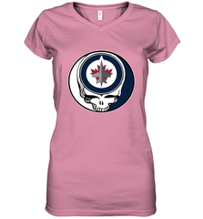 Winnipeg Jets Grateful Dead Steal Your Face Hockey NHL Womens V-Neck T-Shirt Womens V-Neck T-Shirt - VeigarTee