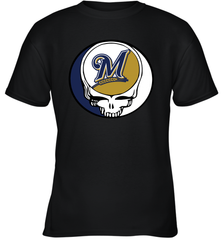 Milwaukee Brewers Grateful Dead Steal Your Face Baseball Youth T-Shirt Youth T-Shirt - VeigarTee