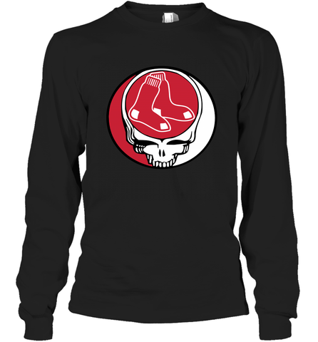 Boston Red Sox Grateful Dead Steal Your Face Baseball Adult Long Sleeve T-Shirt Adult Long Sleeve T-Shirt / Black / S Adult Long Sleeve T-Shirt - VeigarTee