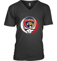 Florida Panthers Grateful Dead Steal Your Face Hockey NHL Mens V-Neck T-Shirt