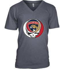 Florida Panthers Grateful Dead Steal Your Face Hockey NHL Mens V-Neck T-Shirt Mens V-Neck T-Shirt - VeigarTee