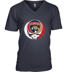 Florida Panthers Grateful Dead Steal Your Face Hockey NHL Mens V-Neck T-Shirt