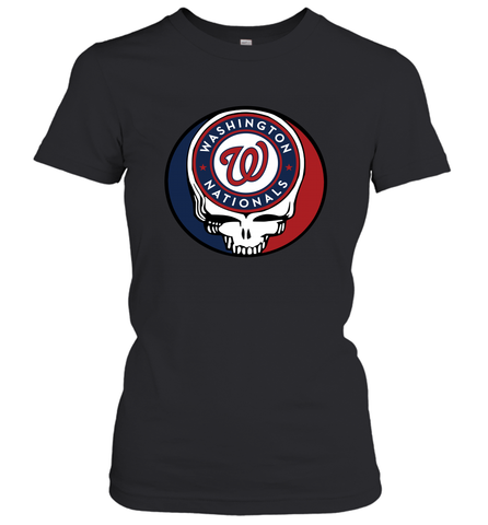 Washington Nationals Grateful Dead Steal Your Face Baseball Womens T-Shirt Womens T-Shirt / Black / XS Womens T-Shirt - VeigarTee