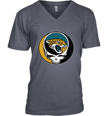 Jacksonville Jaguars Grateful Dead Steal Your Face NFL Football Mens V-Neck T-Shirt Mens V-Neck T-Shirt - VeigarTee
