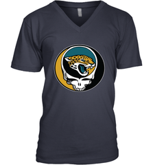 Jacksonville Jaguars Grateful Dead Steal Your Face NFL Football Mens V-Neck T-Shirt Mens V-Neck T-Shirt - VeigarTee