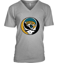 Jacksonville Jaguars Grateful Dead Steal Your Face NFL Football Mens V-Neck T-Shirt Mens V-Neck T-Shirt - VeigarTee