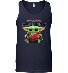 Baby Yoda Loves The Atlanta Falcons Star Wars Baby Yoda Hugs Falcons NFL Mens Tank Top Mens Tank Top - VeigarTee