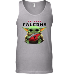 Baby Yoda Loves The Atlanta Falcons Star Wars Baby Yoda Hugs Falcons NFL Mens Tank Top Mens Tank Top - VeigarTee
