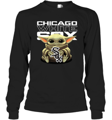 Baby Yoda Hugs Loves The Chicago White Sox Baseball Adult Long Sleeve T-Shirt Adult Long Sleeve T-Shirt - VeigarTee
