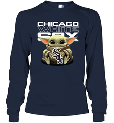 Baby Yoda Hugs Loves The Chicago White Sox Baseball Adult Long Sleeve T-Shirt Adult Long Sleeve T-Shirt - VeigarTee