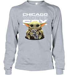 Baby Yoda Hugs Loves The Chicago White Sox Baseball Adult Long Sleeve T-Shirt Adult Long Sleeve T-Shirt - VeigarTee
