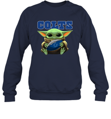 Baby Yoda Loves The Indianapolis Colts Star Wars Baby Yoda Hugs Colts NFL Adult Sweatshirt Adult Sweatshirt - VeigarTee