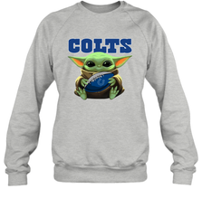 Baby Yoda Loves The Indianapolis Colts Star Wars Baby Yoda Hugs Colts NFL Adult Sweatshirt Adult Sweatshirt - VeigarTee