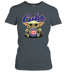 Baby Yoda Hugs Loves The Chicago Cubs Baseball Womens T-Shirt Womens T-Shirt - VeigarTee