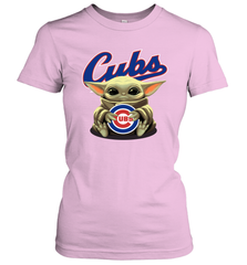 Baby Yoda Hugs Loves The Chicago Cubs Baseball Womens T-Shirt Womens T-Shirt - VeigarTee