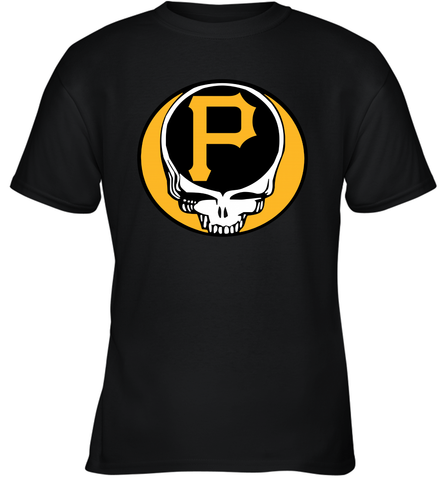 Pittsburgh Pirates Grateful Dead Steal Your Face Baseball Youth T-Shirt Youth T-Shirt / Black / XS Youth T-Shirt - VeigarTee