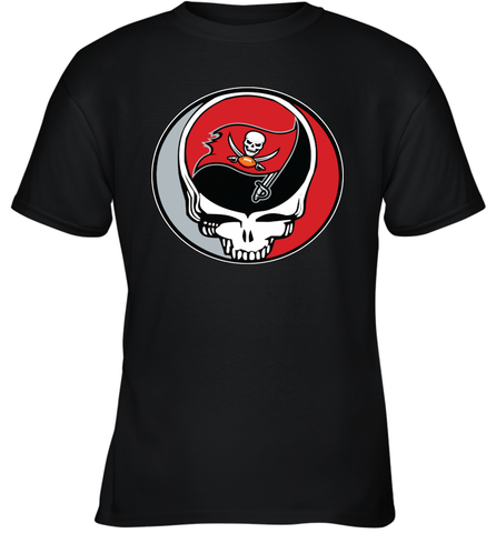 Tampa Bay Buccaneers Grateful Dead Steal Your Face NFL Football Youth T-Shirt Youth T-Shirt / Black / XS Youth T-Shirt - VeigarTee