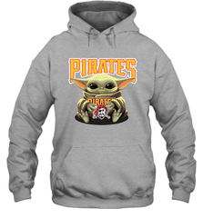 Baby Yoda Hugs Loves The Pittsburgh Pirates Baseball Adult Hoodie Sweatshirt Adult Hoodie Sweatshirt - VeigarTee