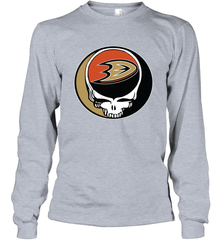 Anaheim Ducks Grateful Dead Steal Your Face Hockey NHL Adult Long Sleeve T-Shirt Adult Long Sleeve T-Shirt - VeigarTee