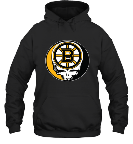 Boston Bruins Grateful Dead Steal Your Face Hockey NHL Adult Hoodie Sweatshirt Adult Hoodie Sweatshirt / Black / S Adult Hoodie Sweatshirt - VeigarTee