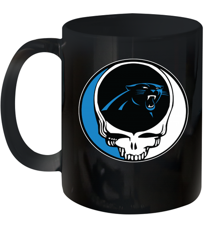 Carolina Panthers Grateful Dead Steal Your Face NFL Football Ceramic Mug 11oz Ceramic Mug 11oz / Black / 11oz Ceramic Mug 11oz - VeigarTee