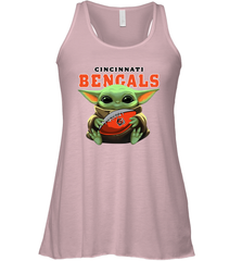 Baby Yoda Loves The Cincinnati Bengals Star Wars Baby Yoda Hugs Bengals NFL Womens Racerback Tank Top Womens Racerback Tank Top - VeigarTee