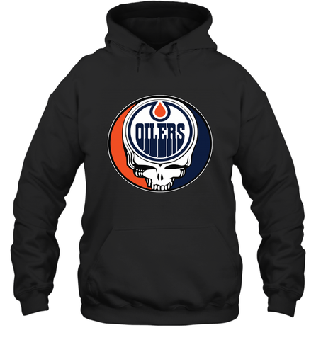 Edmonton Oilers Grateful Dead Steal Your Face Hockey NHL Adult Hoodie Sweatshirt Adult Hoodie Sweatshirt / Black / S Adult Hoodie Sweatshirt - VeigarTee