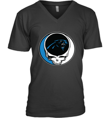 Carolina Panthers Grateful Dead Steal Your Face NFL Football Mens V-Neck T-Shirt Mens V-Neck T-Shirt - VeigarTee