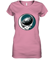 Philadelphia Eagles Grateful Dead Steal Your Face NFL Football Womens V-Neck T-Shirt Womens V-Neck T-Shirt - VeigarTee