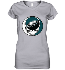 Philadelphia Eagles Grateful Dead Steal Your Face NFL Football Womens V-Neck T-Shirt Womens V-Neck T-Shirt - VeigarTee