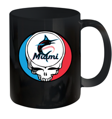Miami Marlins Grateful Dead Steal Your Face Baseball Ceramic Mug 11oz Ceramic Mug 11oz - VeigarTee