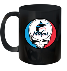 Miami Marlins Grateful Dead Steal Your Face Baseball Ceramic Mug 11oz Ceramic Mug 11oz - VeigarTee